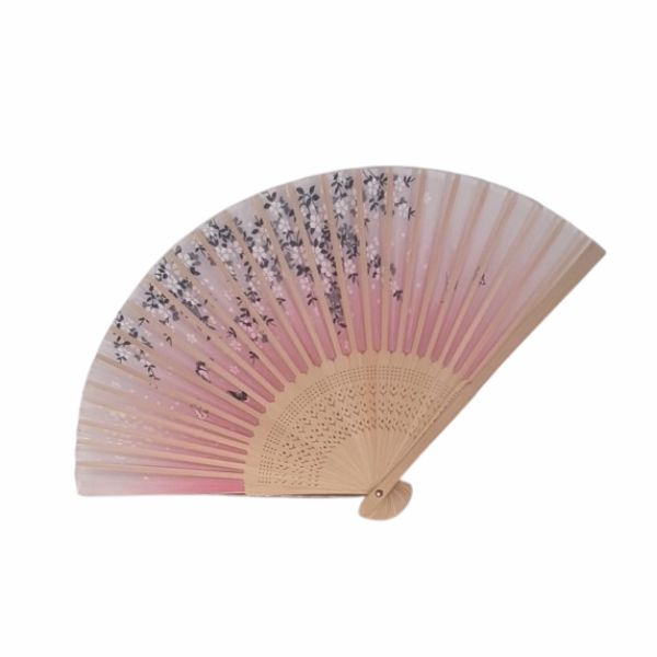 Oriental - Leque Rosa Claro M 